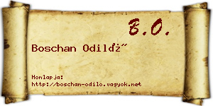 Boschan Odiló névjegykártya